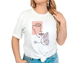 Abstract Face Line Art Graphic T-Shirt, Abstract Art Shirt, Minimalist Clothing for Women, Aesthetic Shirt, Face Art