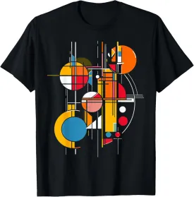 Abstract Geometric Colorful Artwork Graphic T-Shirt, Small