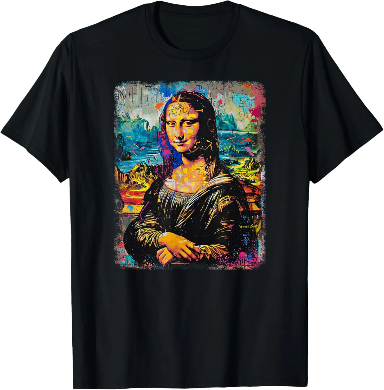 Abstract Graffiti Art Leonardo Da Vinci Art Mona Lisa T-Shirt