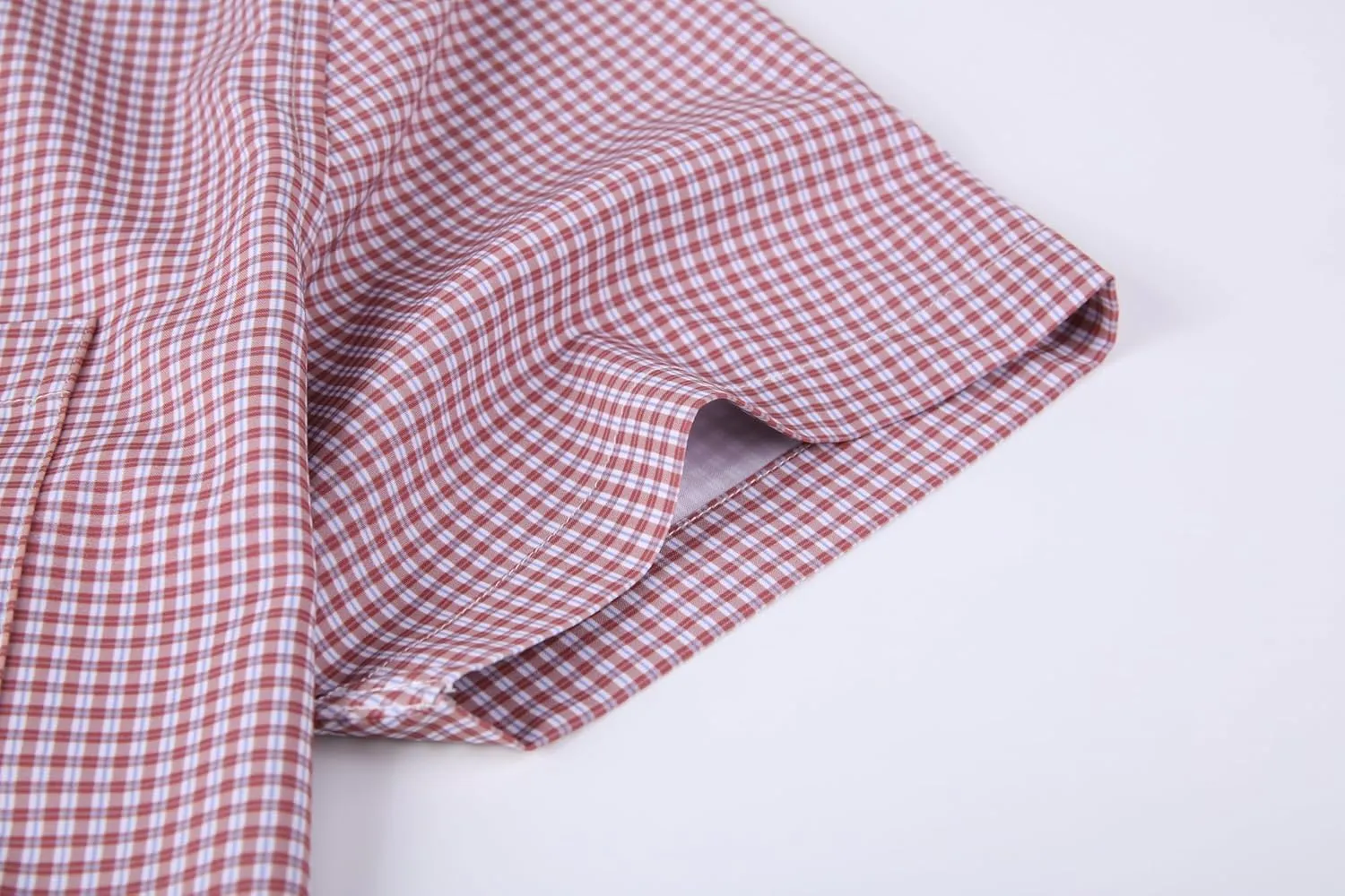 Alex Vando Mens Button Down Shirts Wrinkle Free 4-Way Stretch Short Sleeve Business Casual Shirt