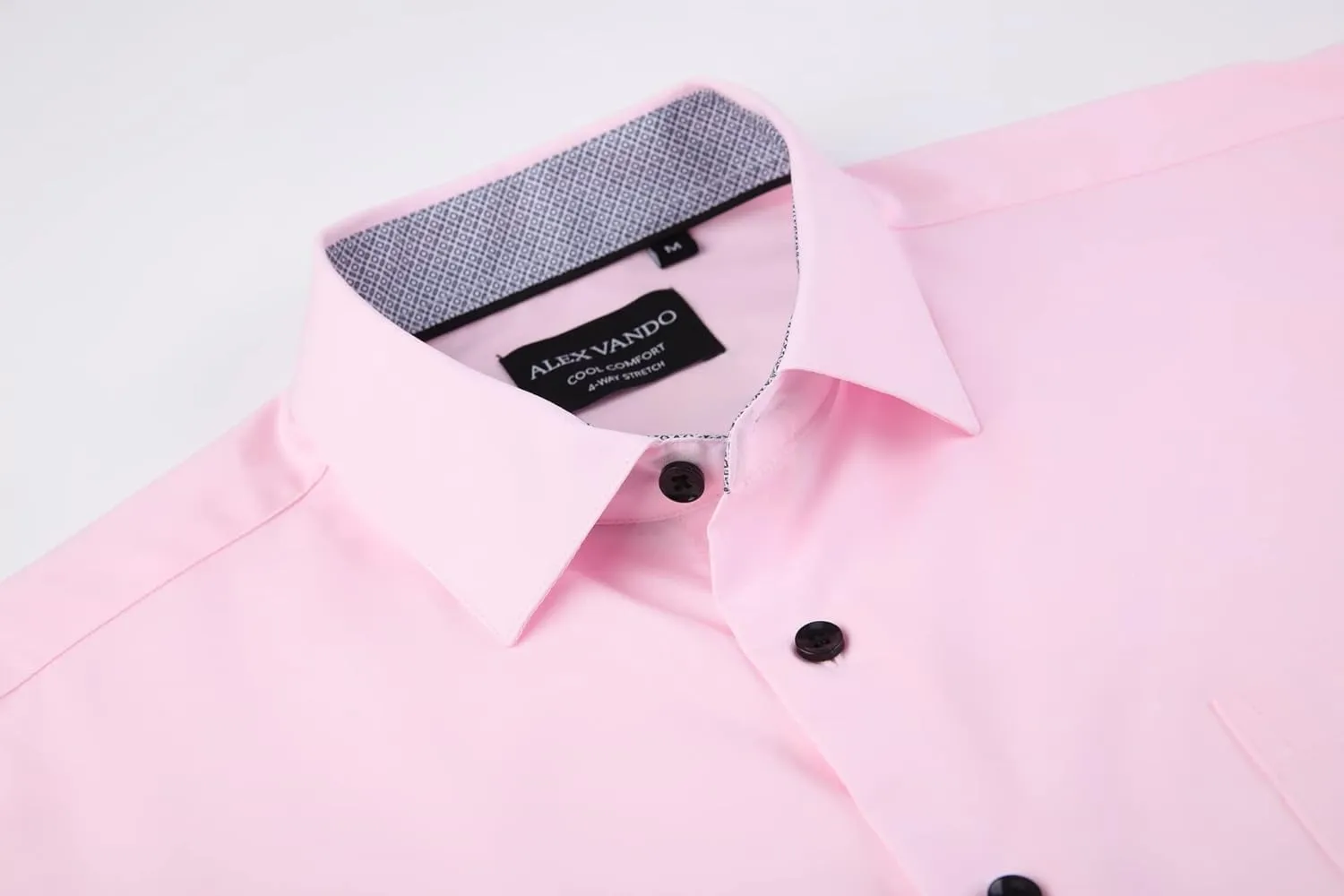 Alex Vando Mens Dress Shirts Regular Fit Long Sleeve Stretch Business Dress Shirts for Men