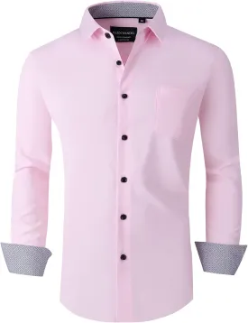 Alex Vando Mens Dress Shirts Regular Fit Long Sleeve Stretch Business Dress Shirts for Men Alex Vando Mens Dress Shirts Regular Fit Long Sleeve Stretch Business Dress Shirts for Men