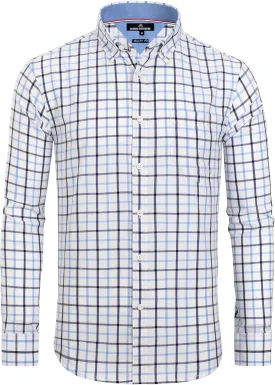 Alimens & Gentle Men's Plaid Button Down Shirts Cotton Long Sleeve Dress Shirts Regular Fit Gingham Shirts