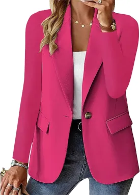 Blazers for Women Business Casual Lightweight Office Work Suit Jacket Elegant Lapel Long Sleeve Blazer with Pockets