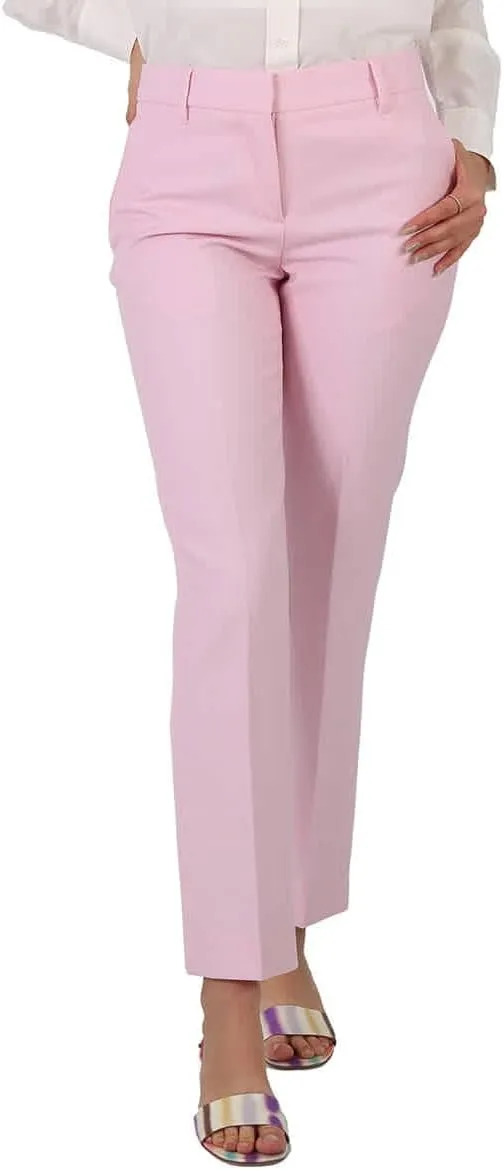 BURBERRY Ladies Pale Candy Pink Straight-Leg Tailored Trousers, Brand Size 8 (US Size 6)