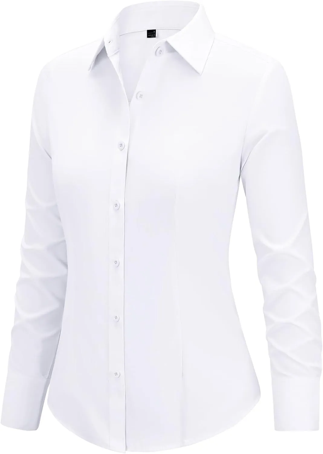 Button Down Shirts for Women Long Sleeve Dress Shirts Slim Fit Wrinkle Free Collared Blouse Work Office Blouse Tops