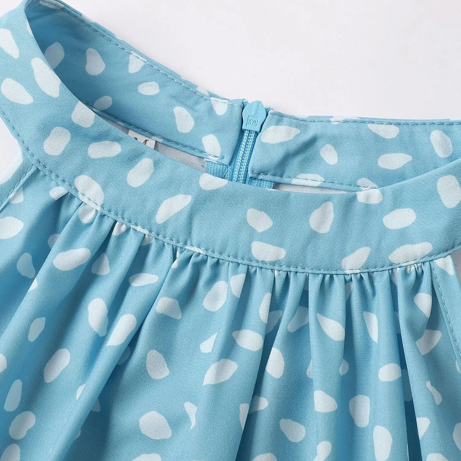 Dot Print midi Dress Summer Halter Sleeveless a line Sundress Casual Tie Waist Dress Zipper Back Vacation Beach Dresses
