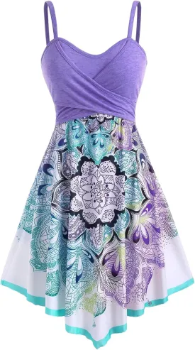 DRESSFO Summer Dress Sundress Cami Dress for Women