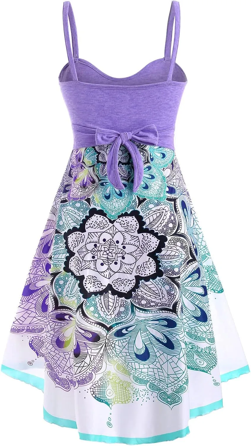 DRESSFO Summer Dress Sundress Cami Dress for Women