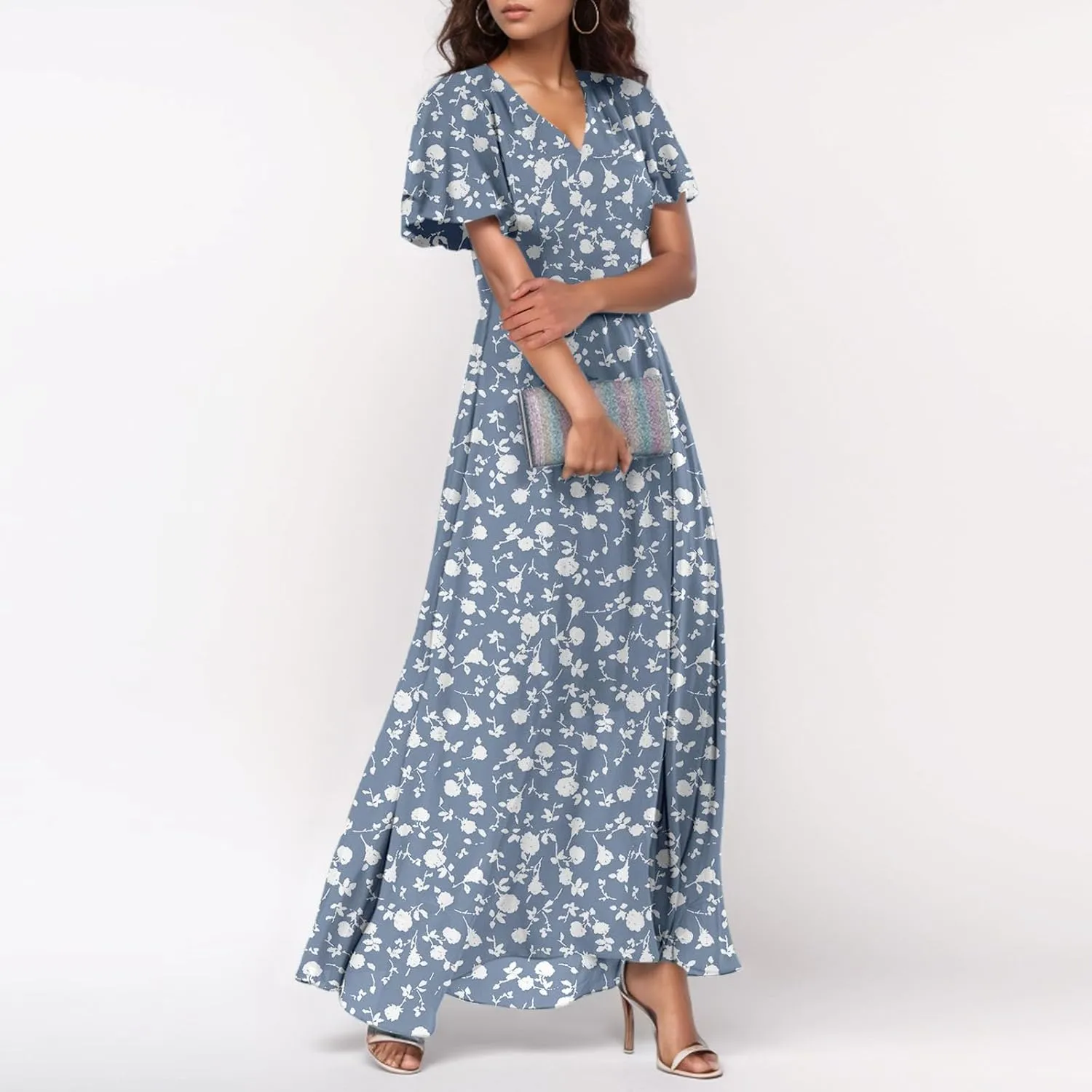 Easter Dress for Women Swing Flowy Ruffle Hem Swing Womens Dresses Chiffon Dress Summer Dresses