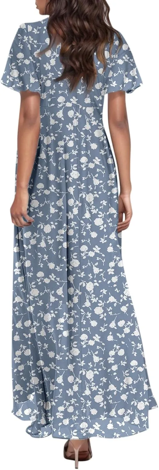 Easter Dress for Women Swing Flowy Ruffle Hem Swing Womens Dresses Chiffon Dress Summer Dresses