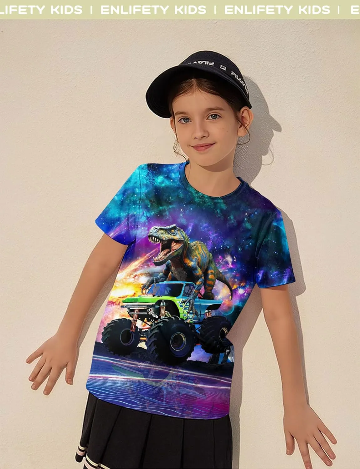 Enlifety Boys Girls T-Shirts 3D Graphic Shirts Kids Cool Short Sleeve Tees Size 4-14T