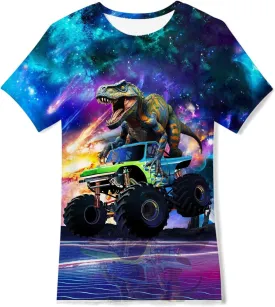Enlifety Boys Girls T-Shirts 3D Graphic Shirts Kids Cool Short Sleeve Tees Size 4-14T