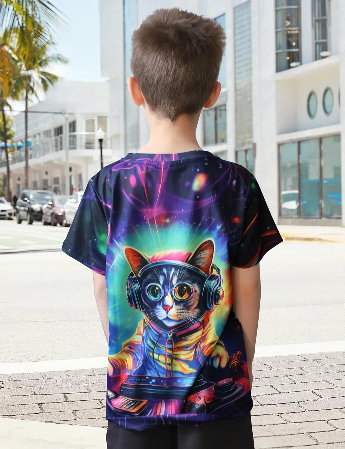 Enlifety Boys Girls T-Shirts 3D Graphic Shirts Kids Cool Short Sleeve Tees Size 4-14T