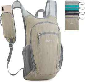 G4Free 15L Hiking Daypack Lightweight Travel Backpack Packable Outdoor Casual Foldable Shoulder Bag (Beige)
