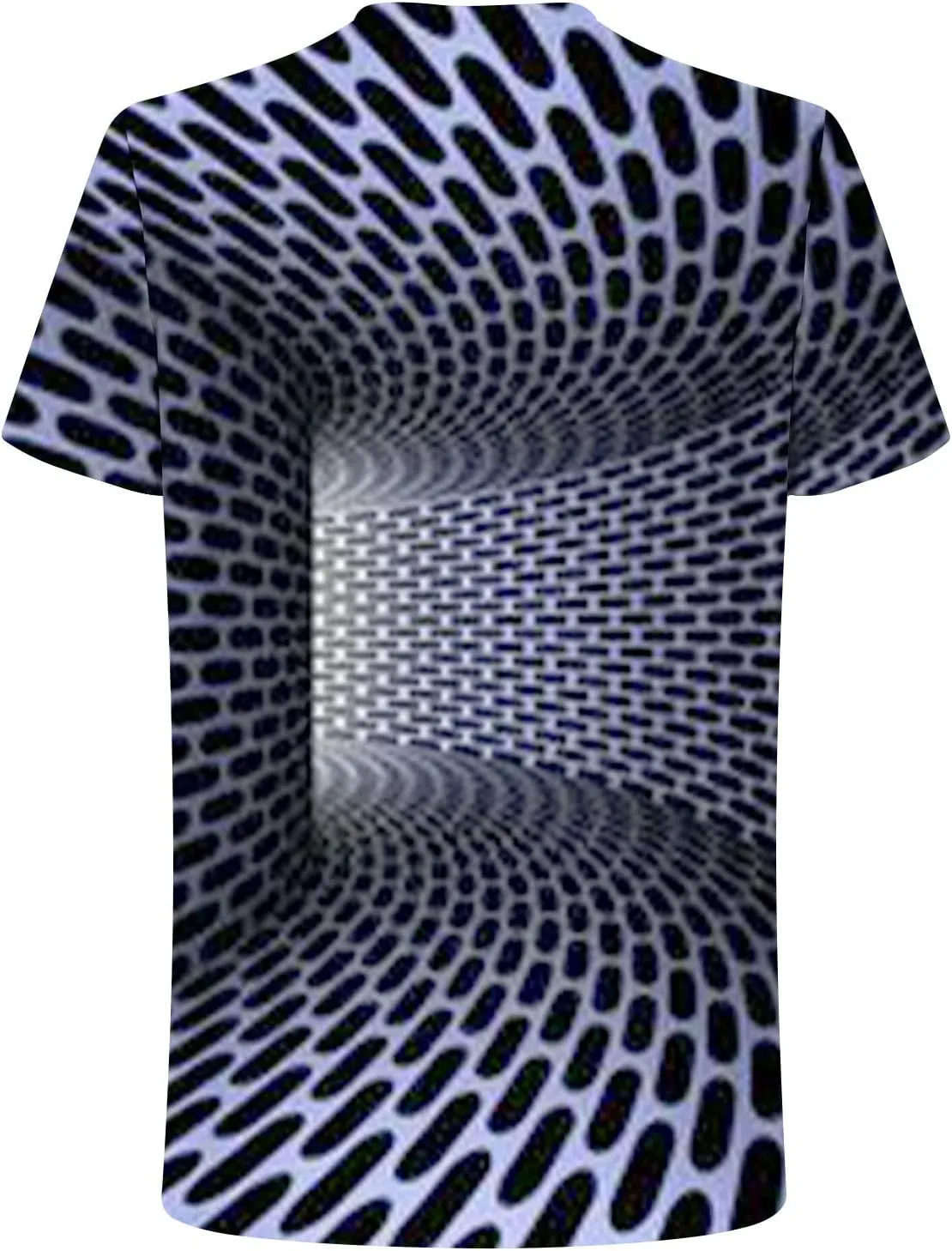 Geometry Print Loose Fit Tshirts for Man Summer Fall Long Sleeve Crew Neck Funny Fishnet Tops Shirts Mens 2024