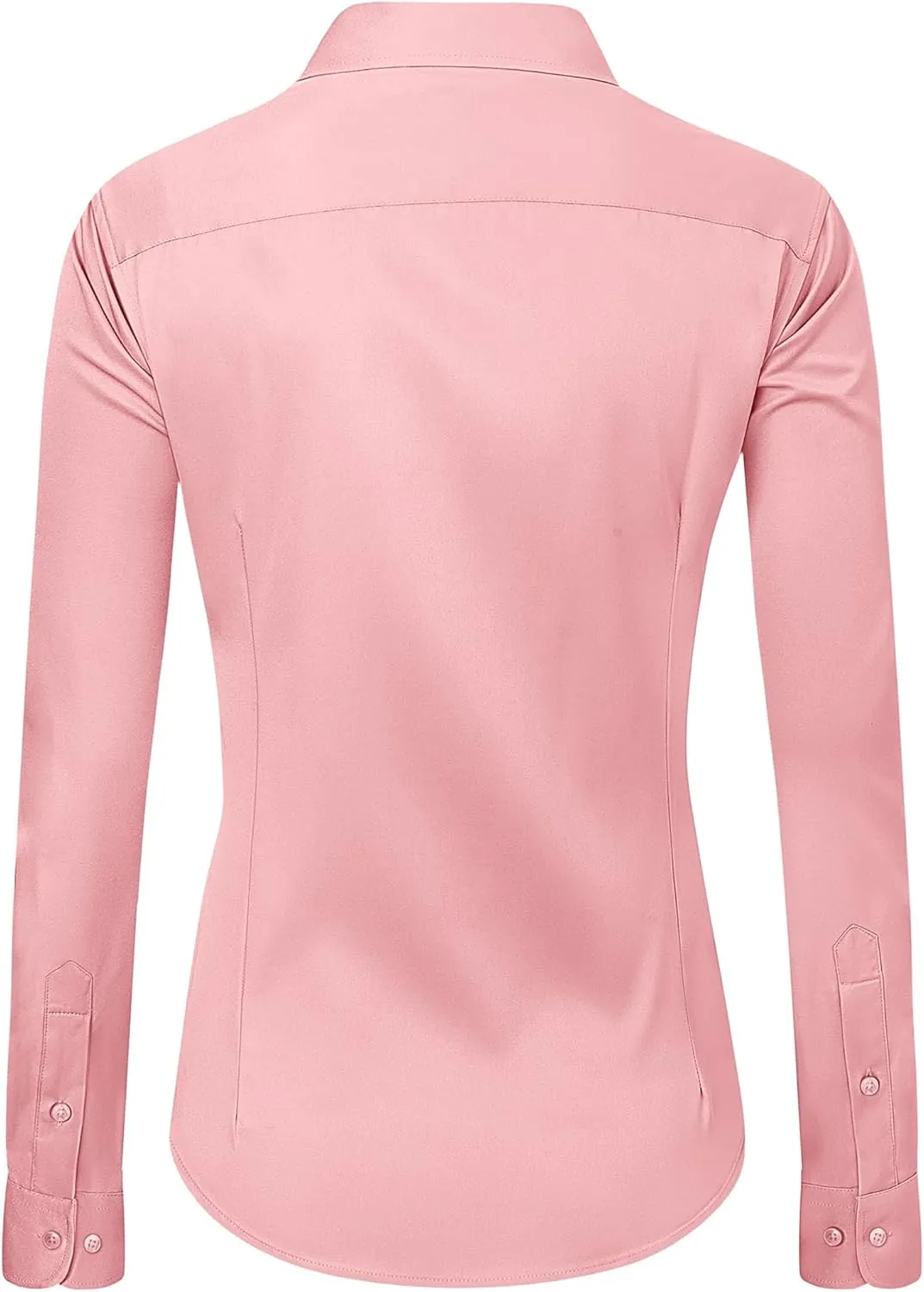 J.VER Womens Dress Shirts Long Sleeve Button Down Shirts Wrinkle-Free Solid Work Blouse