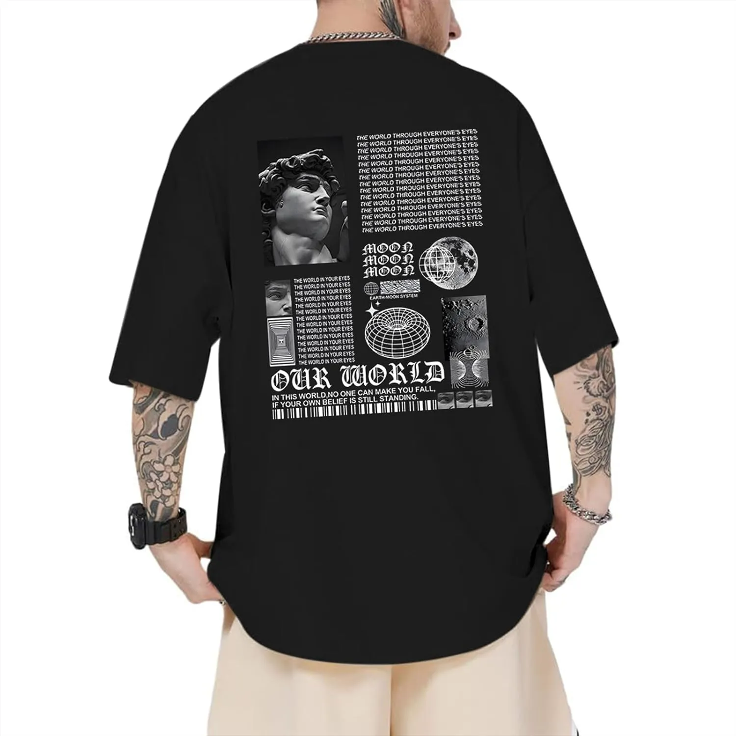 Kelxjia Men Oversized Graphic Tees Vintage Shirts Baggy Y2k Cotton T Shirts Harajuku Streetwear Summer Casual 90s Top Tshirt