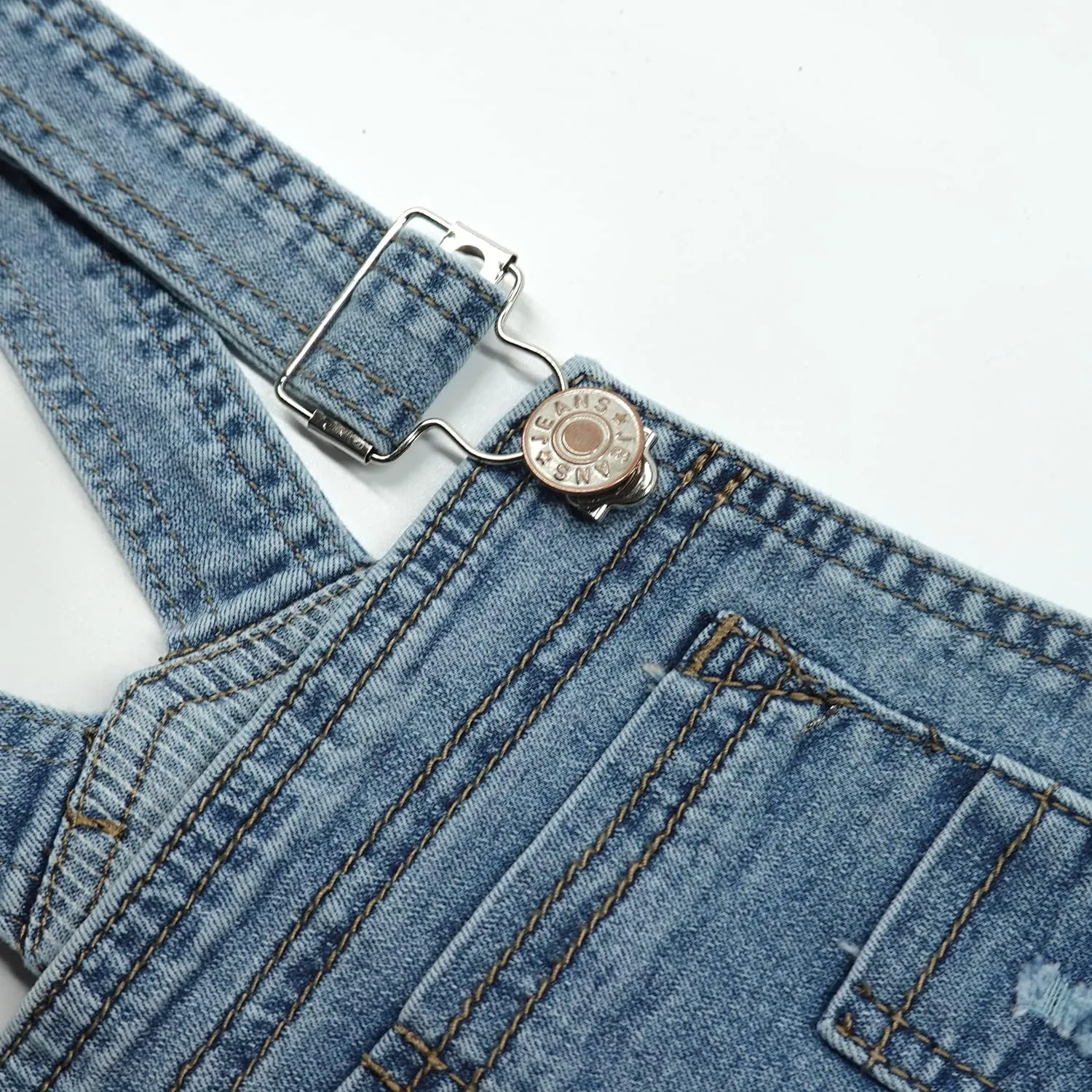KIDSCOOL SPACE Baby Little Girls Denim Skirt,Ripped Soft Strechy Girls Summer Jeans Overalls Dress