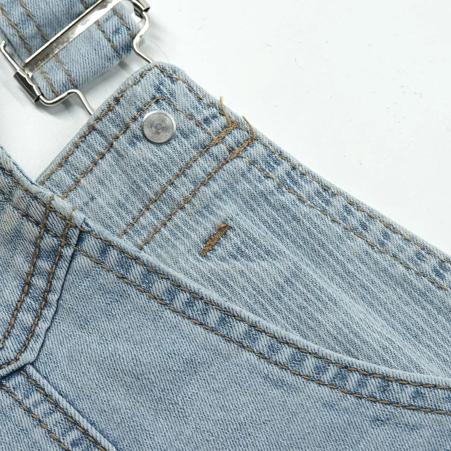KIDSCOOL SPACE Baby Little Girls Denim Skirt,Ripped Soft Strechy Girls Summer Jeans Overalls Dress