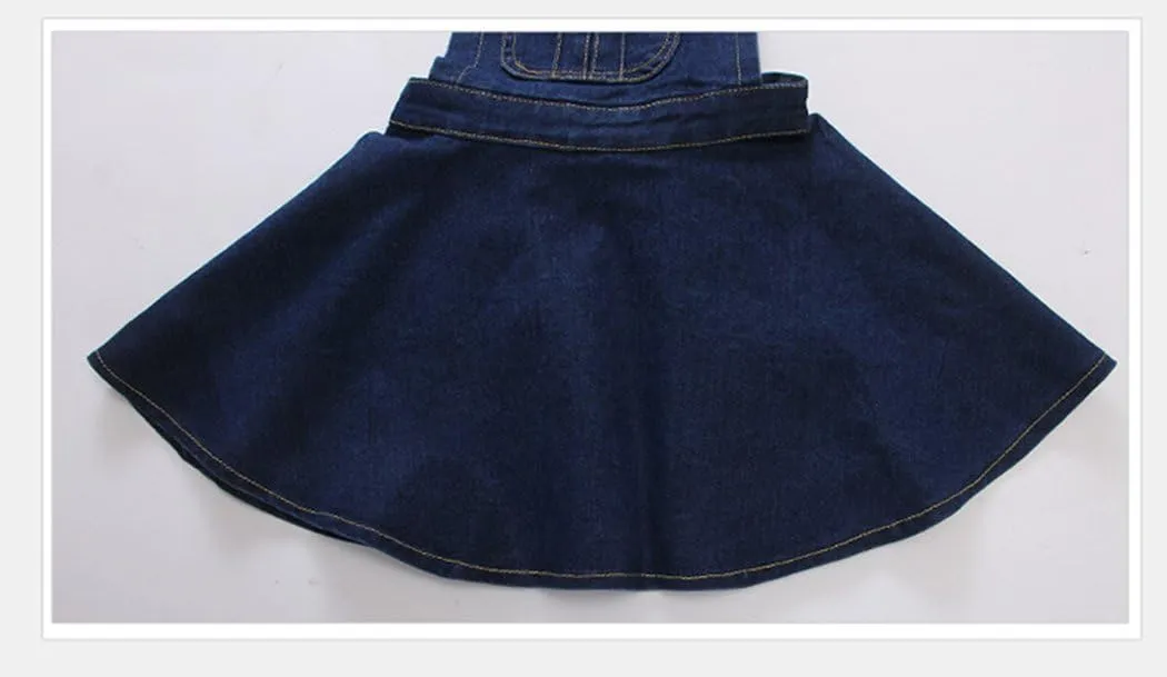 KIDSCOOL SPACE Girls Denim Skirts,Little Big Girls Soft Stretchy Jeans Overall Dress