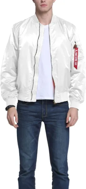 Kinkia Men's Aviator Bomber Jacket Casual Zip Up Flight Lightweight Windbreaker Jackets