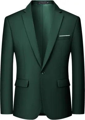 MAGE MALE Men's One Button Blazer Casual Solid Color Suit Jacket Slim Fit Lightweight Sport Coats Blazers