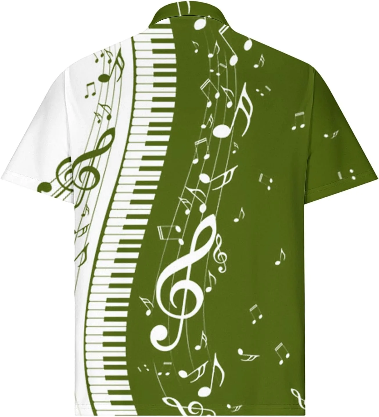 Men Short Sleeve Button Polo Shirts Stylish Casual Piano Music Printed Golf T-Shirt Summer Casual Music Festival Tops