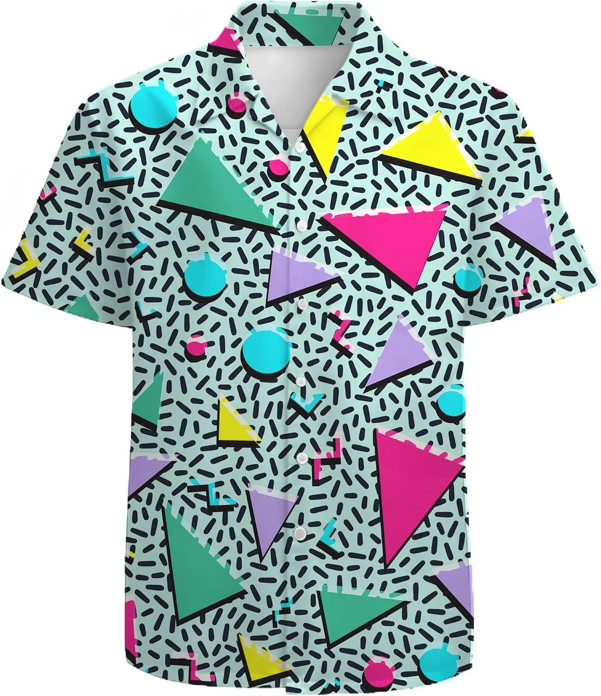 Mens Funny Hawaiian Shirts 3D Graphic Button Down Short Sleeve Tropical Holiday Beach Aloha Shirt
