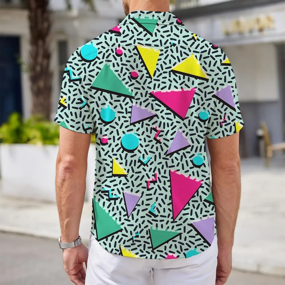 Mens Funny Hawaiian Shirts 3D Graphic Button Down Short Sleeve Tropical Holiday Beach Aloha Shirt