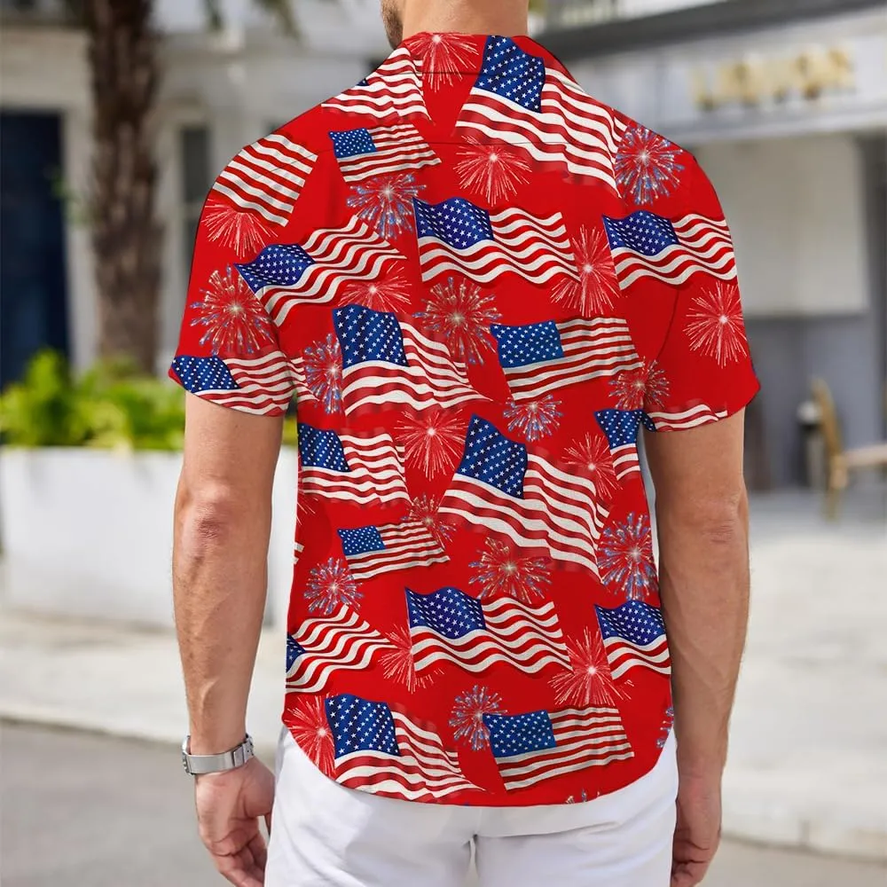 Mens Funny Hawaiian Shirts 3D Graphic Button Down Short Sleeve Tropical Holiday Beach Aloha Shirt