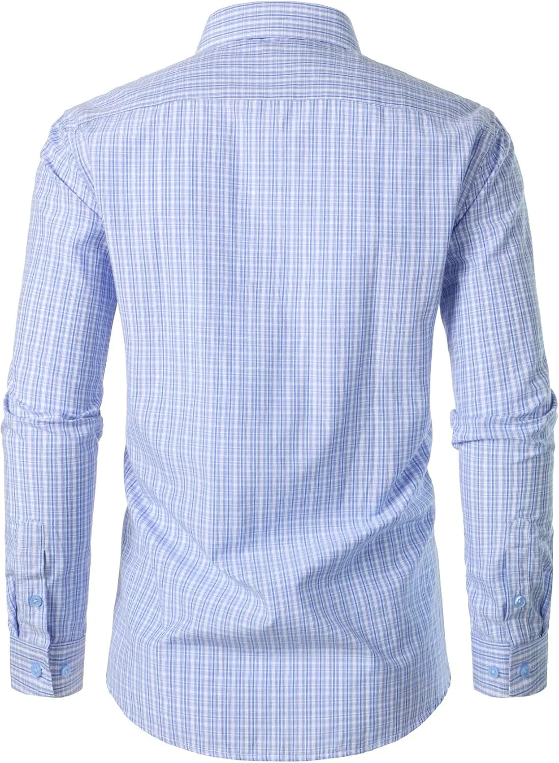 Men's Transitional Weather Slim Fit Long Sleeve Button Down Shirt Business Casual Dress Shirts with Pocket