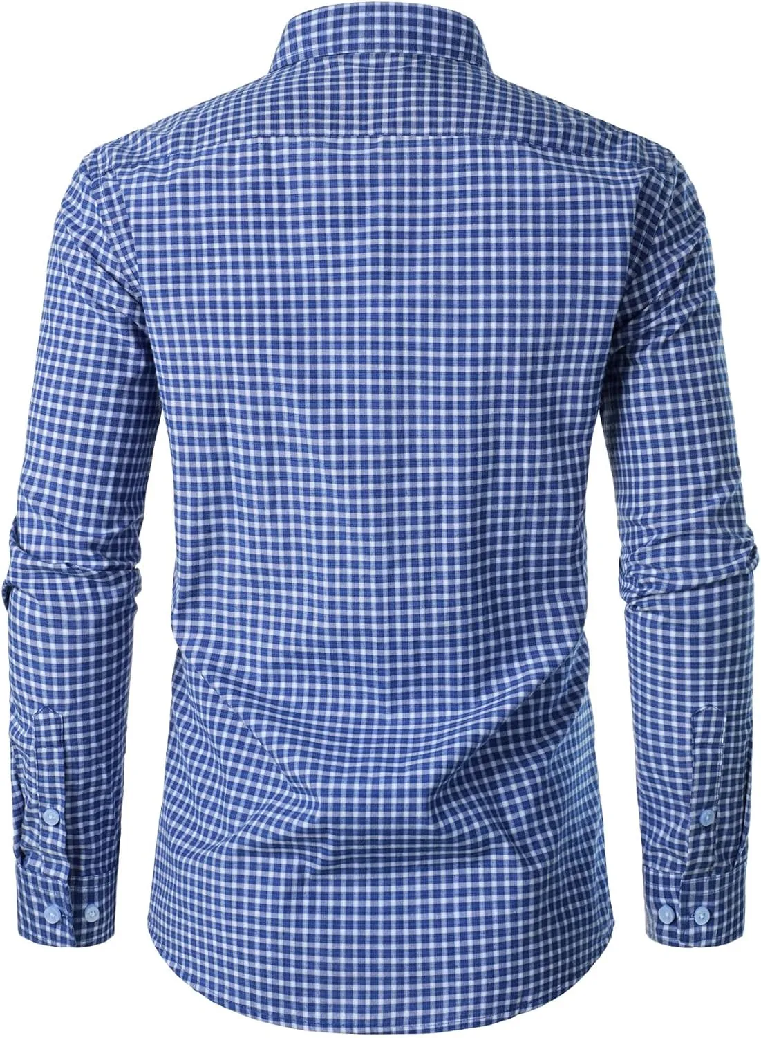 Men's Transitional Weather Slim Fit Long Sleeve Button Down Shirt Business Casual Dress Shirts with Pocket