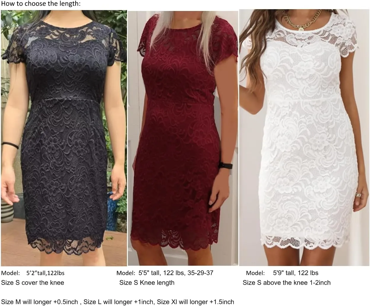ODCOCD Women's Lace Dress/Cocktail Party Dress/Wedding Guest & Bridesmaid Dresses/Homecoming Dress/Club & Nighit Out