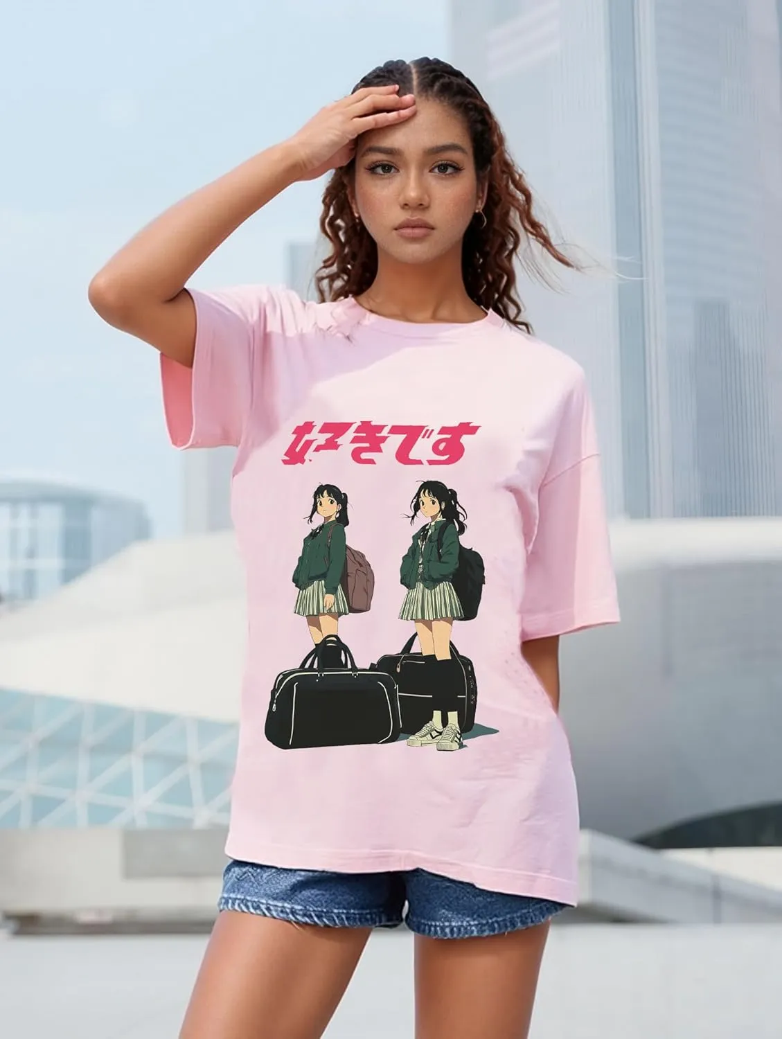 Oversized Graphic Tees Men Vintage Y2K Print Shirts Streetwear Unisex Harajuku T-Shirts