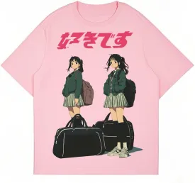 Oversized Graphic Tees Men Vintage Y2K Print Shirts Streetwear Unisex Harajuku T-Shirts