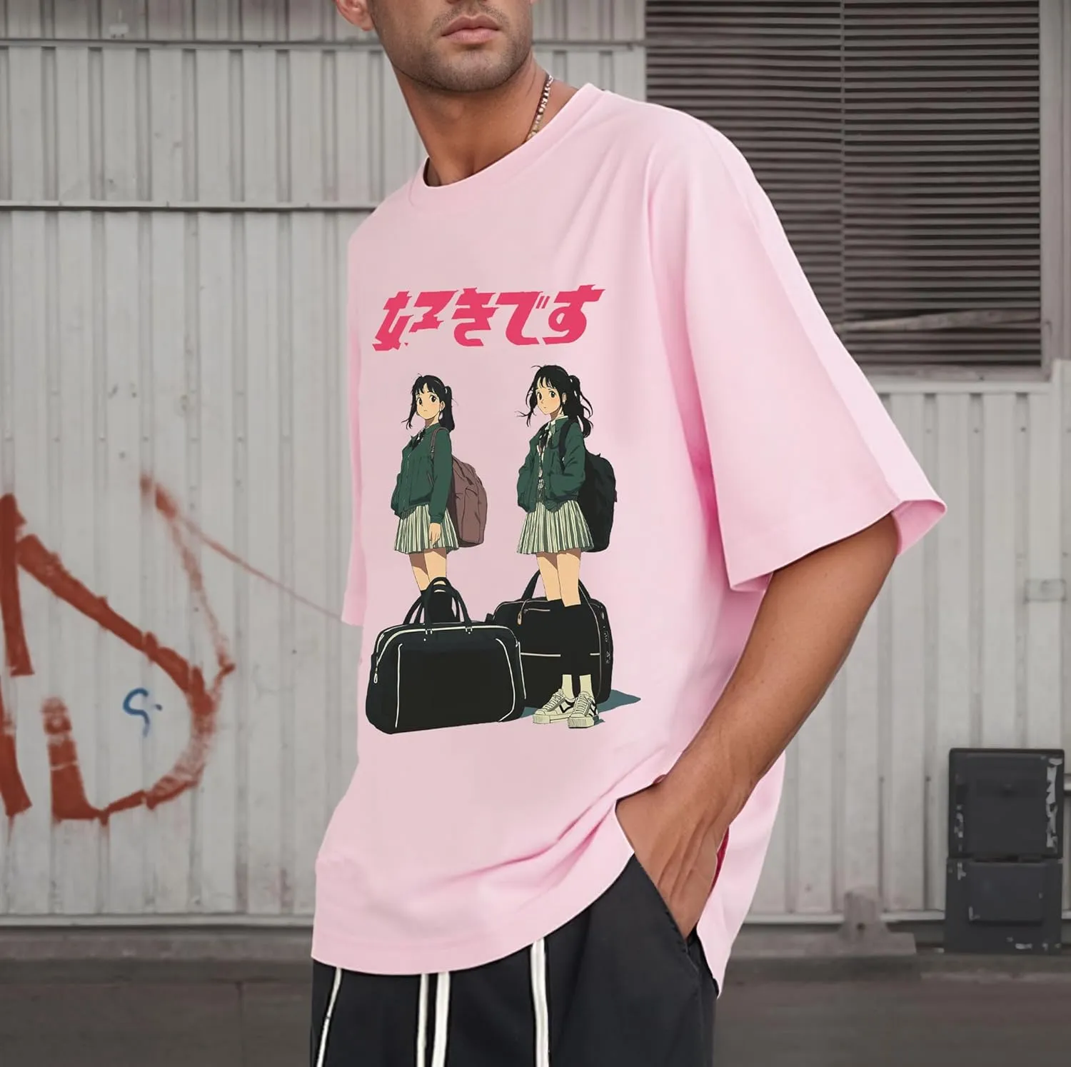 Oversized Graphic Tees Men Vintage Y2K Print Shirts Streetwear Unisex Harajuku T-Shirts