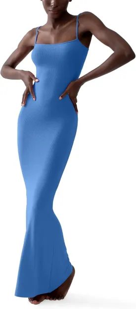PUMIEY Women's Slip Maxi Dress Sexy Ribbed Bodycon Dresses Long Dress
