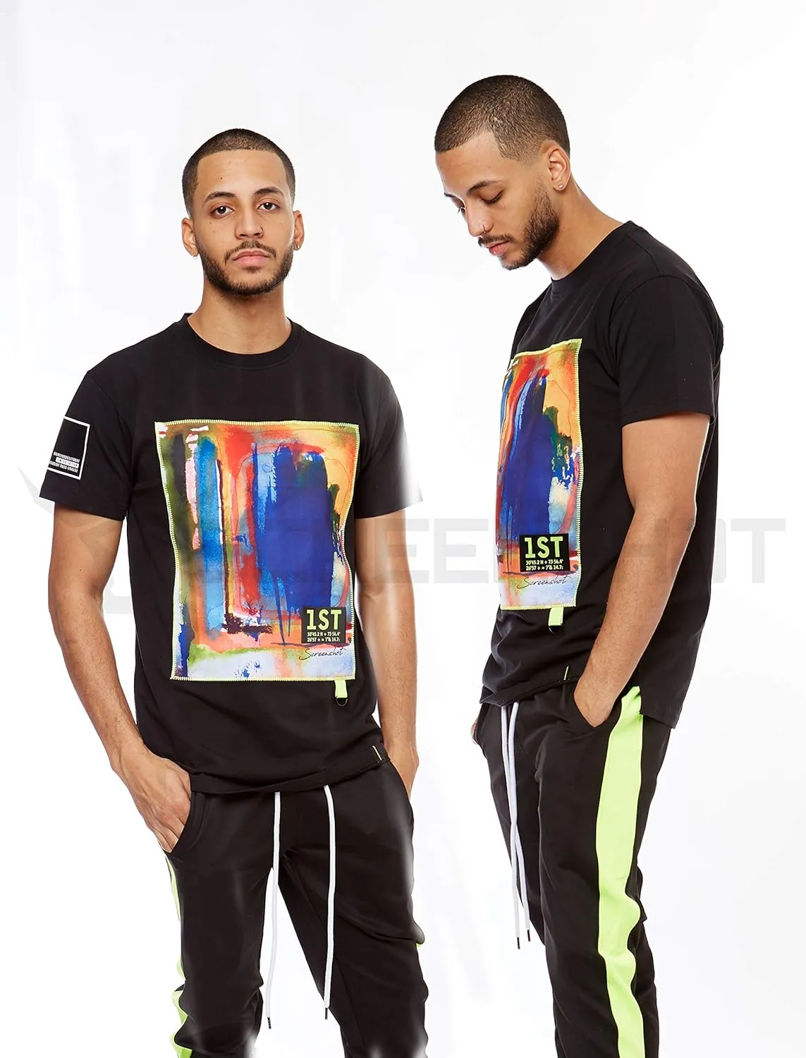 Screenshotbrand Mens Hipster Hip-Hop Urban Tees - NYC Street Fashion Longline Print T-Shirt