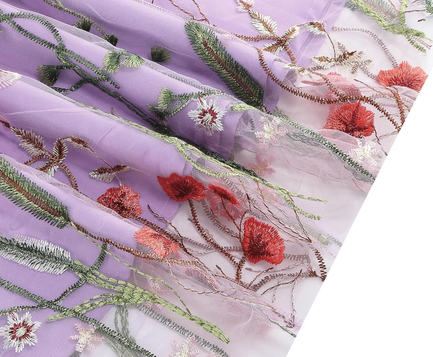 Summer Floral Embroidery Tulle Dress for Women Floral Embroidered Dress for Women Wedding Guest Formal Evening Party Gown