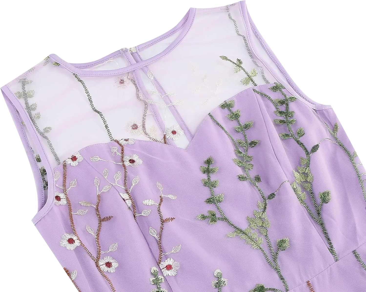 Summer Floral Embroidery Tulle Dress for Women Floral Embroidered Dress for Women Wedding Guest Formal Evening Party Gown