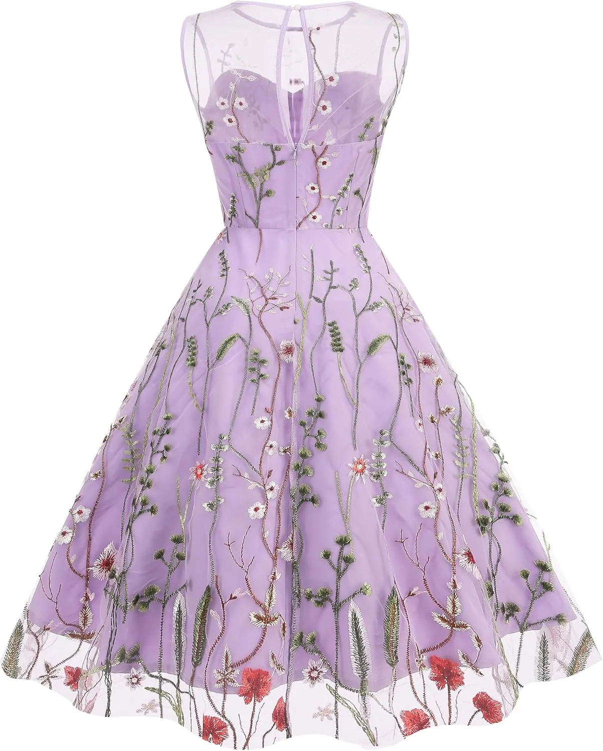 Summer Floral Embroidery Tulle Dress for Women Floral Embroidered Dress for Women Wedding Guest Formal Evening Party Gown