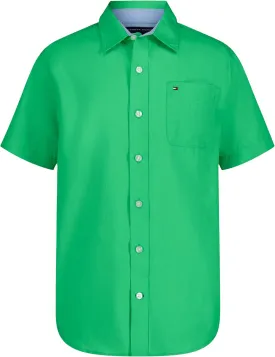 Tommy Hilfiger Boy's Short Sleeve Blue Skies Plaid Shirt (Big Kids)