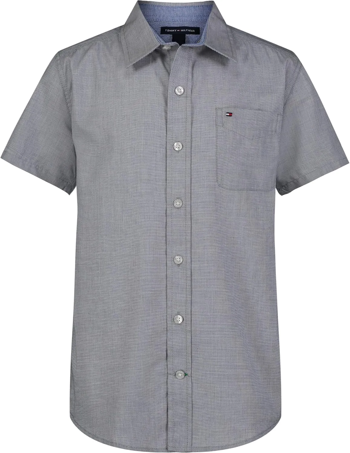 Tommy Hilfiger Boy's Short Sleeve Blue Skies Plaid Shirt (Big Kids)