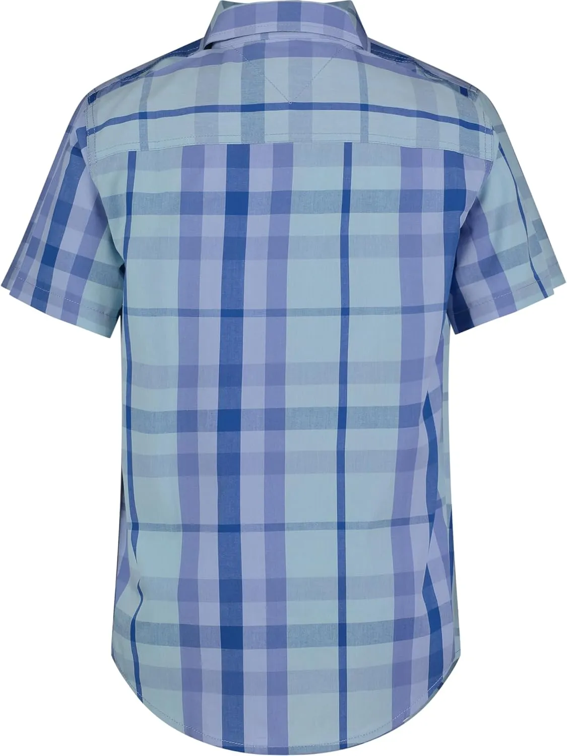 Tommy Hilfiger Boy's Short Sleeve Blue Skies Plaid Shirt (Big Kids)