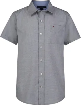 Tommy Hilfiger Boy's Short Sleeve Blue Skies Plaid Shirt (Big Kids)