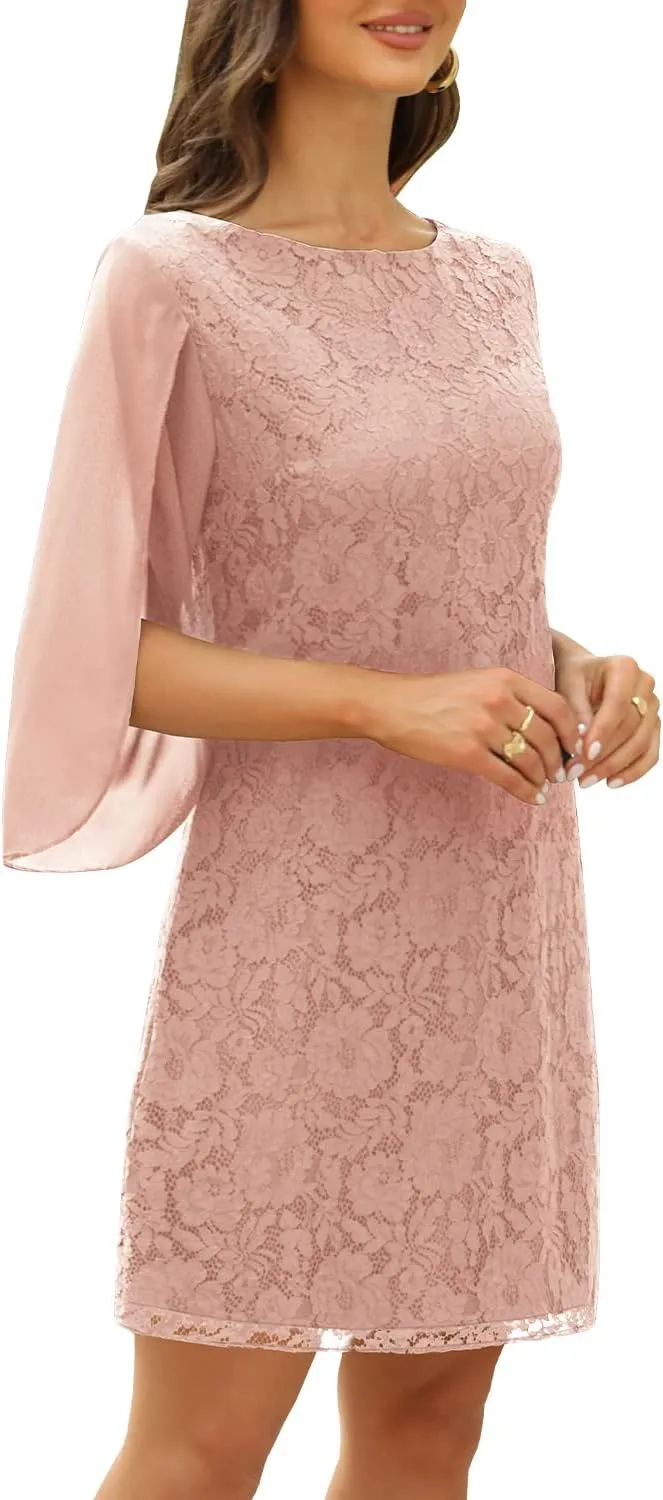 Wedding Guest Cocktail & Formal Dresses for Women - Lace Sequin Prom Evening Dress