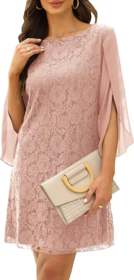 Wedding Guest Cocktail & Formal Dresses for Women - Lace Sequin Prom Evening Dress