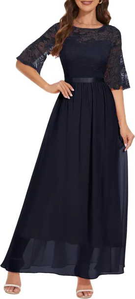 Wedtrend Women's Formal Dress 2024 Wedding Guest Dress Bell Sleeve Bridesmaid Dress Maxi Evening Dress