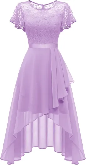 Wedtrend Women's Formal Dress Ruffle Cocktail Party Dress Flutter Sleeve Fall Wedding Guest Dress